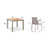 4-Person Square Outdoor Patio Dining Set, Weatherproof Teak Table with Phifertex Sling Stackable Chairs, Easy-Clean & Rustproof