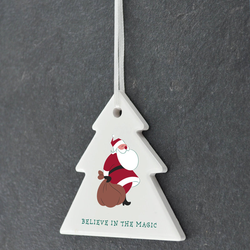 Carley Believe in the Magic Tree Shaped Ceramic Ornament
