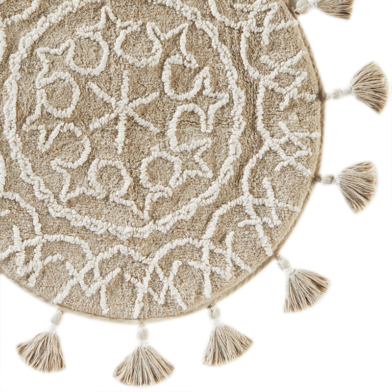 Etta Cotton Bath Rug, Beige