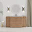 Meuble-lavabo autoportant 64 po avec lavabo en céramique blanche et 2 petites armoires de rangement 64 po-2089442412