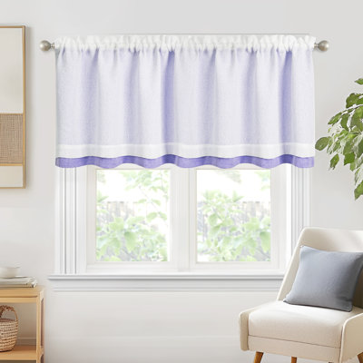 Double Layer Valance, Rustic Overlay Rod Pocket Window Valance (Set of 2)