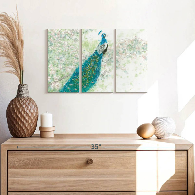 Spring Peacock I, 14" H x 23" W