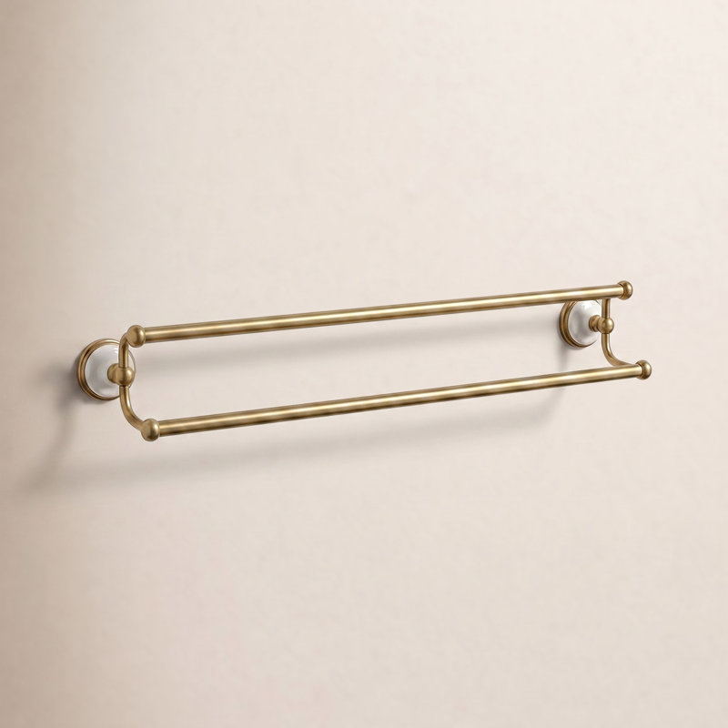 Porte-serviettes double 24 po Kingston, Laiton brossé