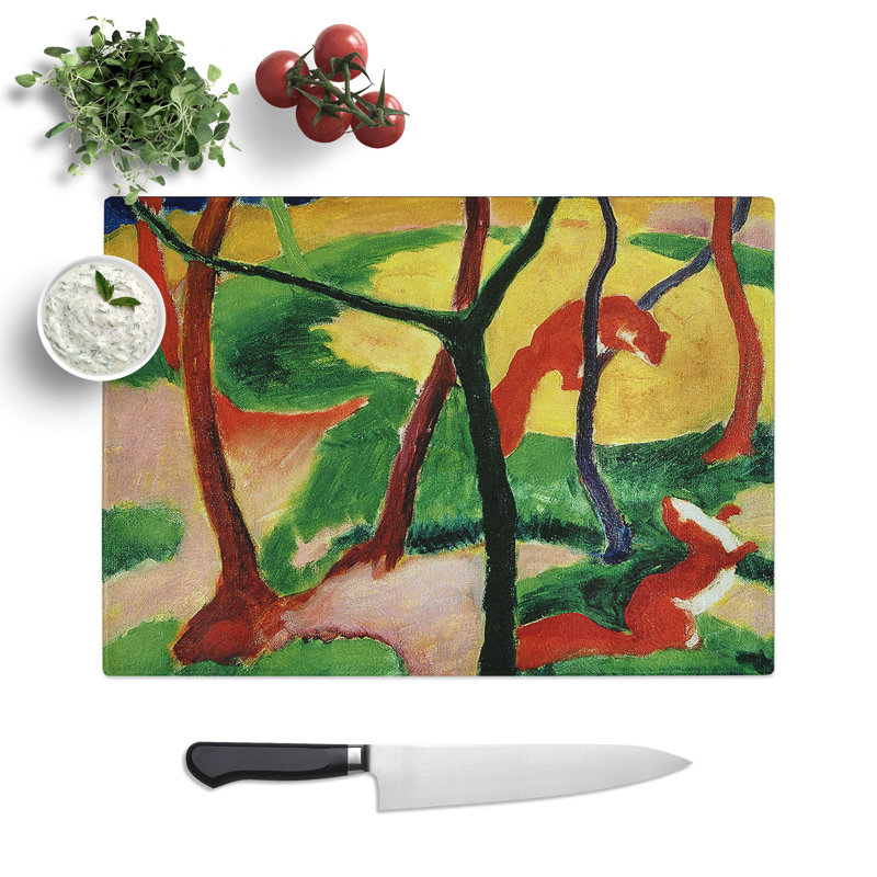 Weasels Playing by Franz Marc Chopping Board, 0.4cm H x 28.5cm W x 39cm L