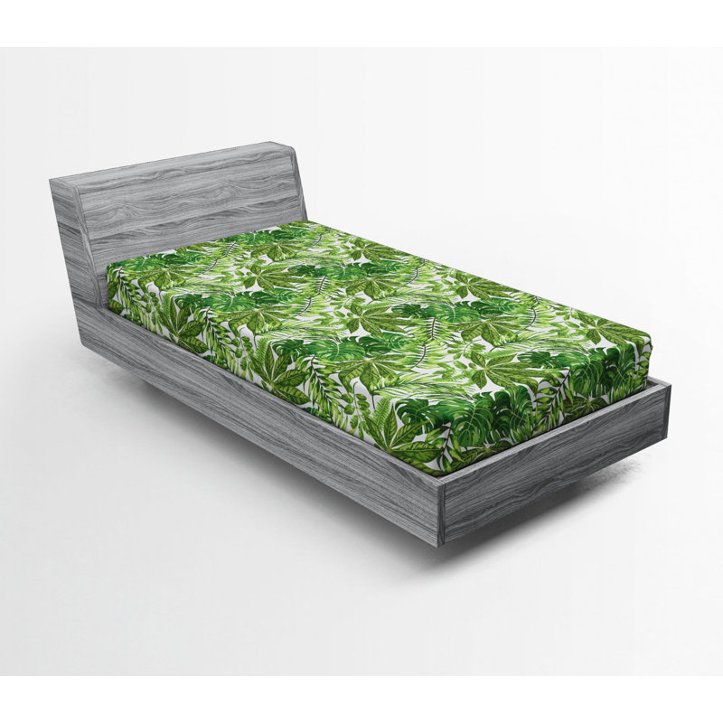 Microfiber Floral Fitted Sheet, Twin Fitted Sheet