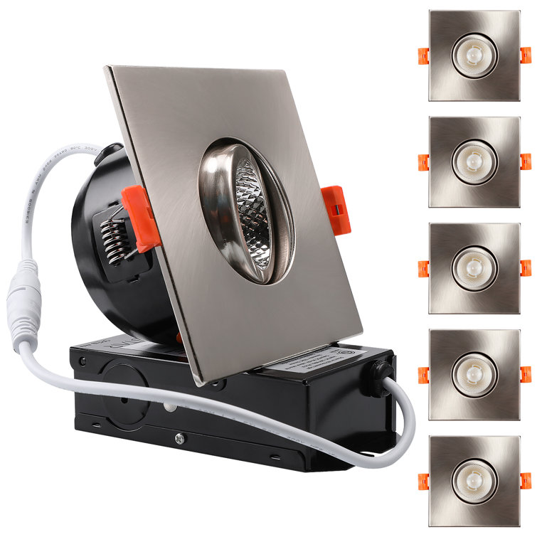 3 Inch LED Gimbal Recessed Ceiling Downlight with J-Box, Dimmable 50W Eqv., 5000K Daylight