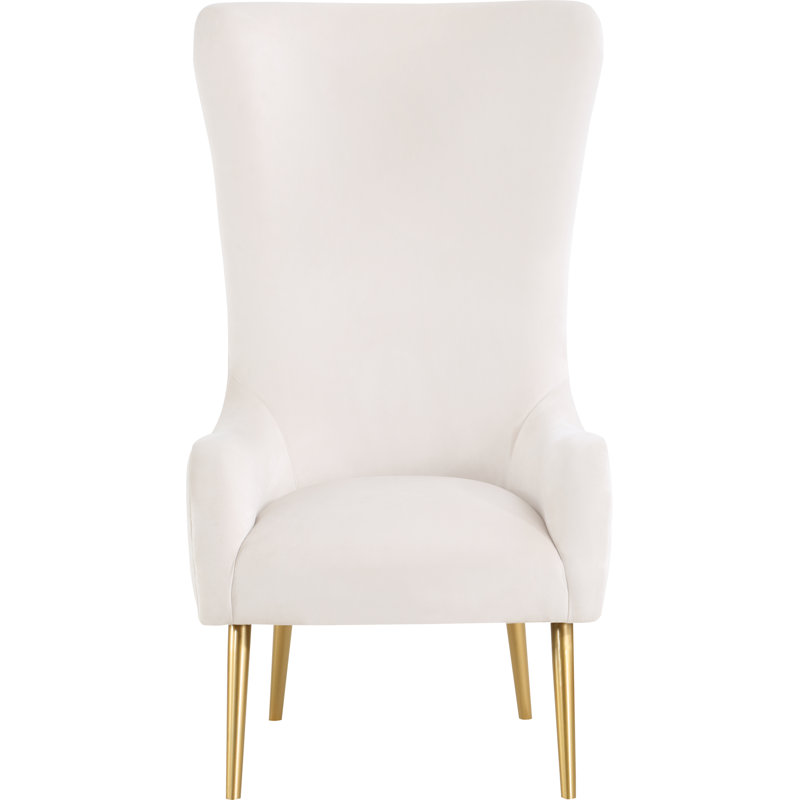 Alexander 27" Wide Velvet Wingback Chair, Cream Velvet