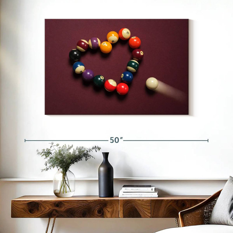 Boule de billard Senne Heart, H 26 po x l 39 po