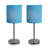 Amandev Simple Designs Mini Basic Table Lamp with Drum Fabric Shade-16393462