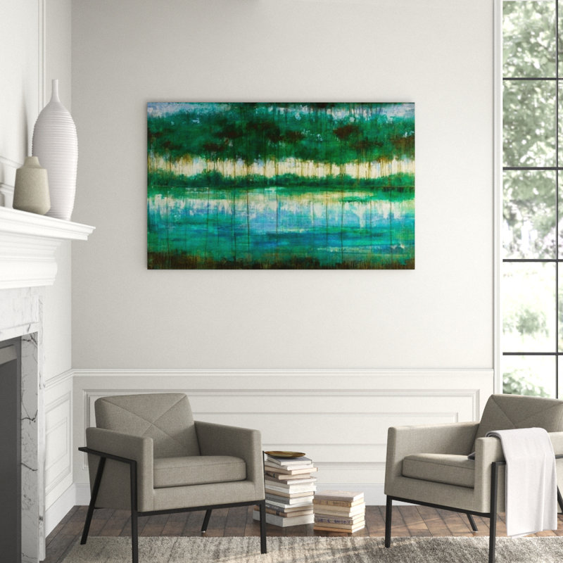 Emerald Lake Painting, 30" H x 48" W x 1.5" D, Outdoor