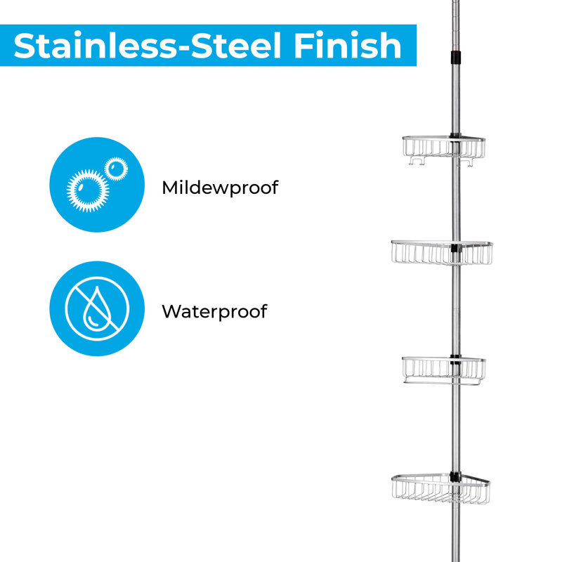 Loudon Tension Pole Stainless Steel Shower Caddy