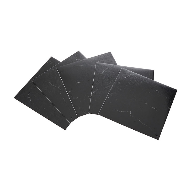 Daoud 10Pcs Self Adhesive Flooring 30x30 cm PVC Tile in Black