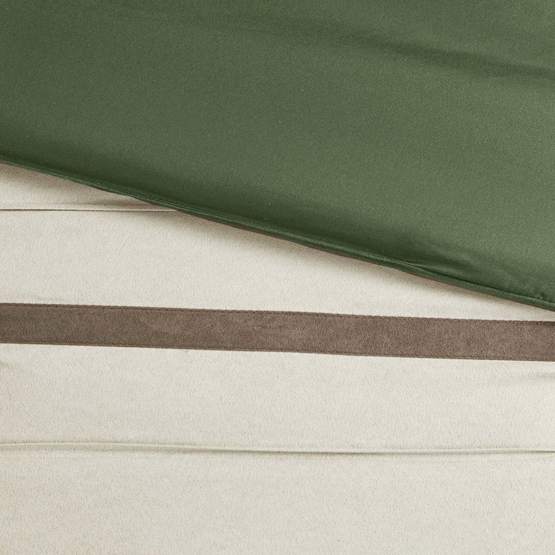 Édredon grand en faux suède - 7 pièces, microsuède, rembourrage doux au toucher, décoratif, lavable à la machine, Vert