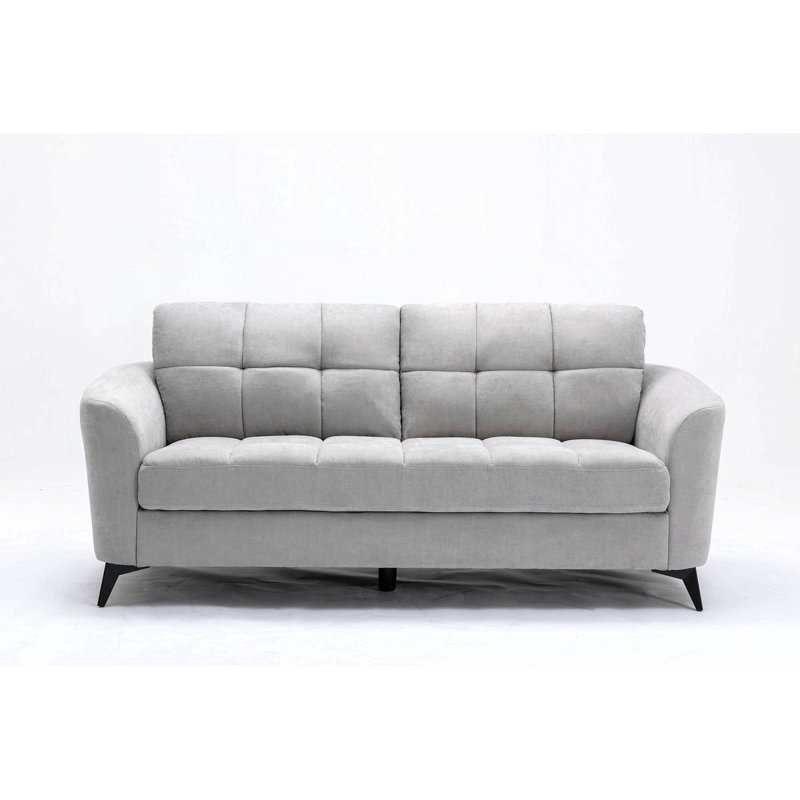 Canapé en tissu tissé 79 po Callie, Gris clair