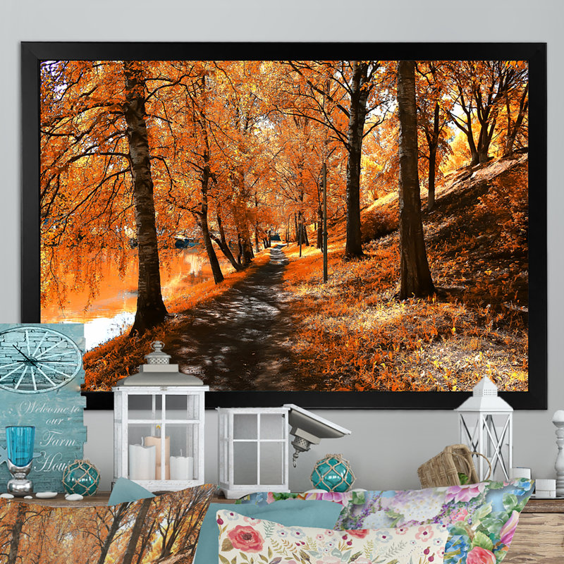 Mystic Yellow Fall Forest II - On, Impression noire sur toile encadrée, H 8 po x l 12 po x P 0,1 po