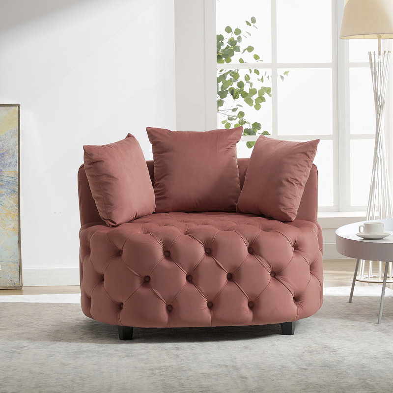 Canapé confortable en velours moelleux pour se détendre, élégant pour le salon, Rose