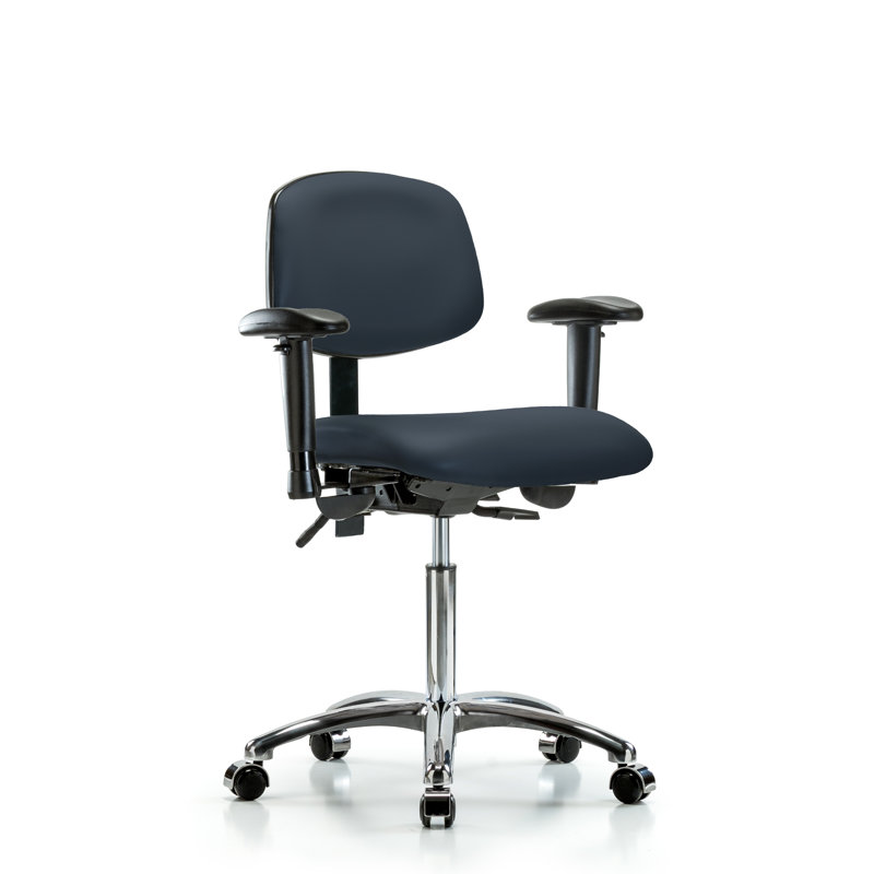 Shaylee Vinyl Task Chair, Casters, Imperial Blue, Not Included
