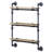 Oak and Sandy Black Rectangle 3-Tier Wall Shelf