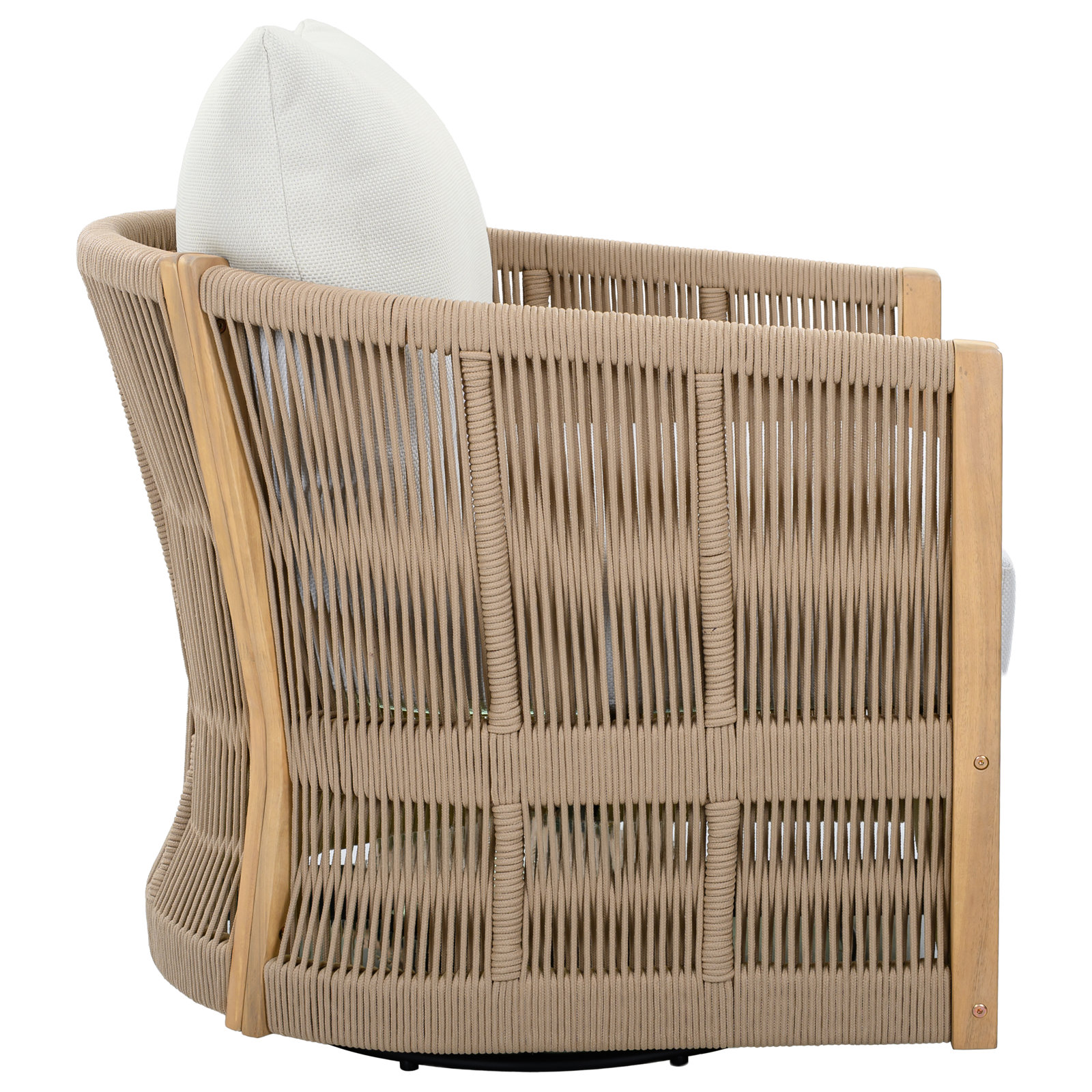 Niko Swivel Lounge Chair, Ivory