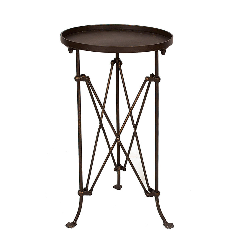 Bronze Accent Table - Unique Round Design For Living Room & Entryway