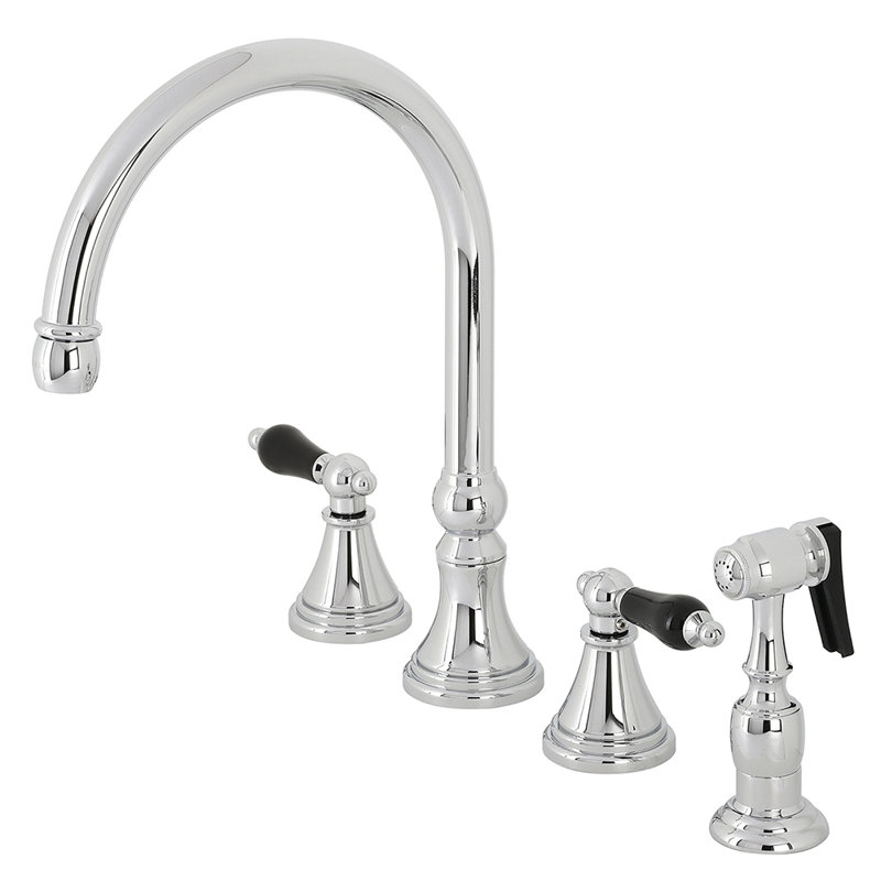 Robinet de cuisine à poignée double large Duchess, Chrome poli