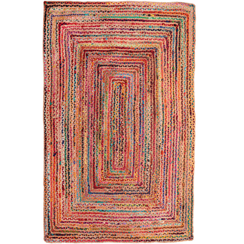 Tapis brun clair tressé à la main 8 pi x 10 pi