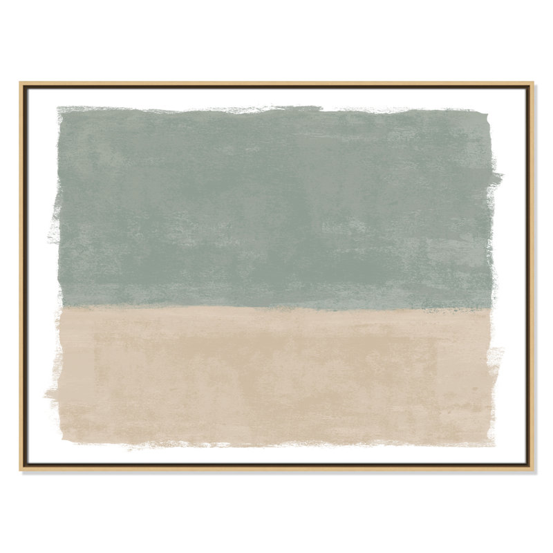«Sage and Sand I - Landscape Version Print» par Natalie Carpentieri, L 41,5 po x H 31,5 po, Toile avec cadre, Natural Floater
