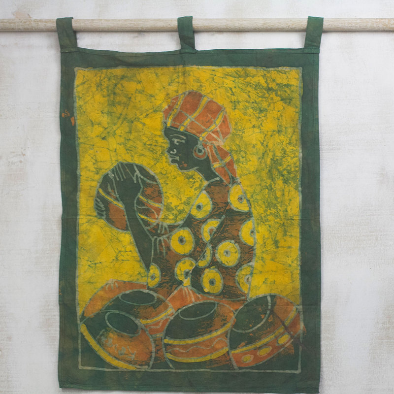 Suspension murale femme lady batik par baka