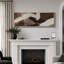 «Grunge Abstract Paint Stroke Effect Mid Mid Century Shape Contemporary Abstract Dynamic Black and White», reproduction encadrée sur toile-96074529-111376716