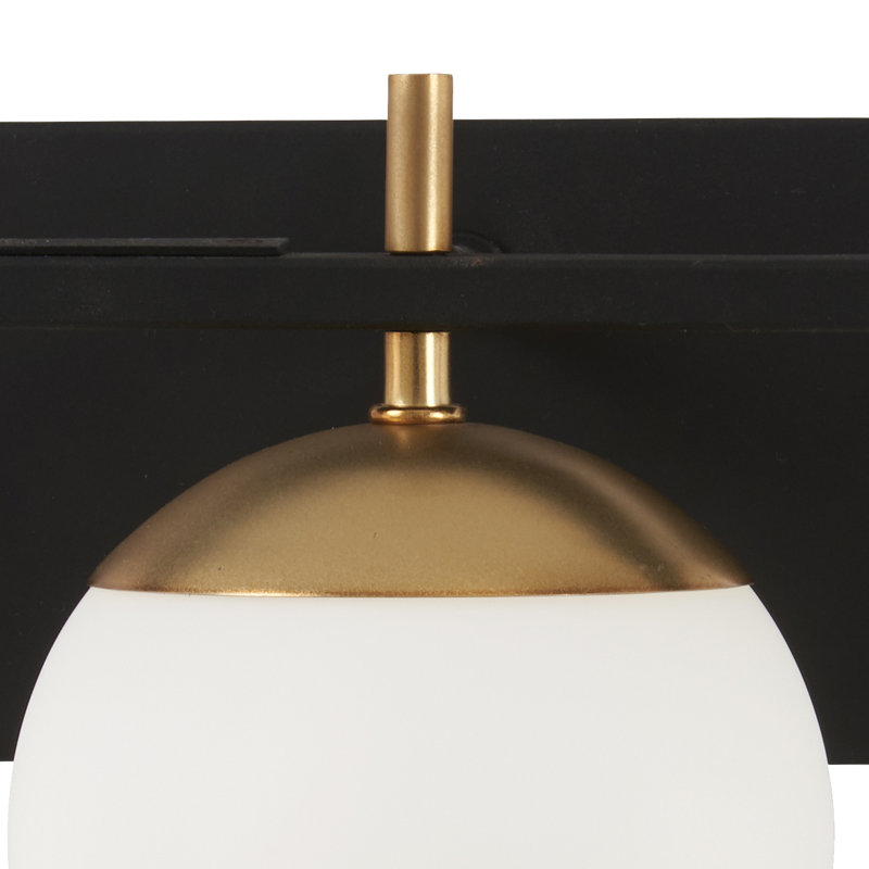 Autumn Gold & Weathered Black 3-Light Vanity with Etched Opal Shades