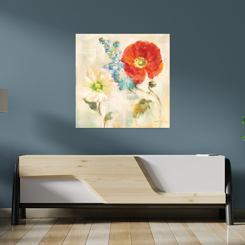 Art contemporain contemporain coquelicot II, H 36 po x l 36 po