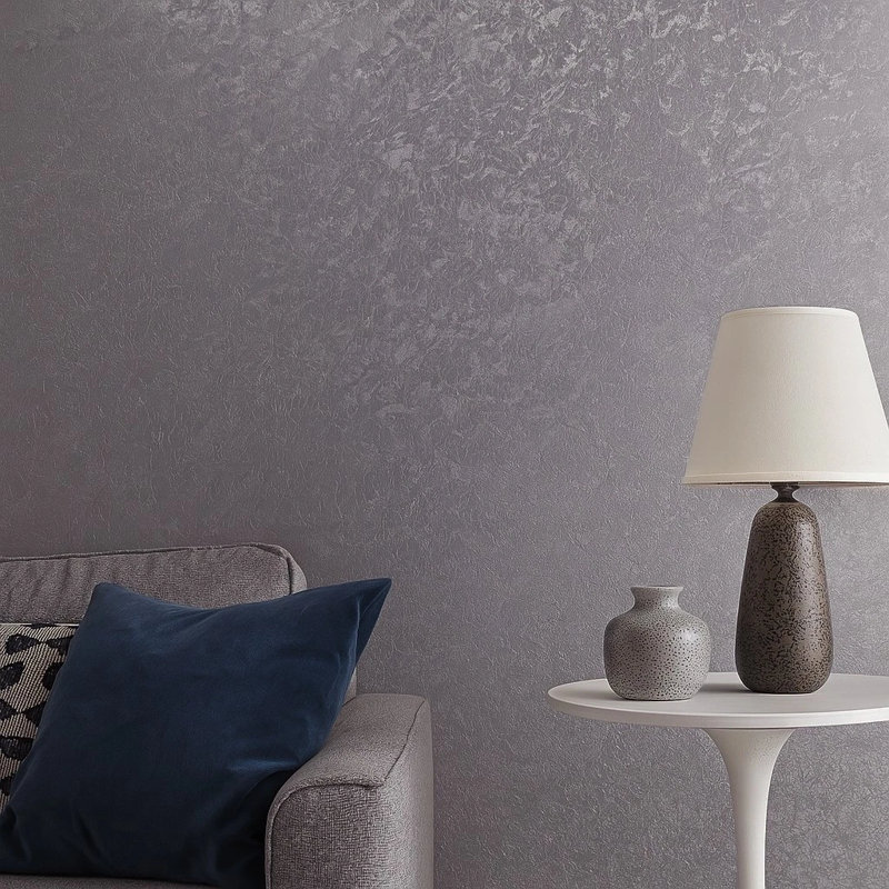 Smoky Grey Silver Gold Metallic Faux