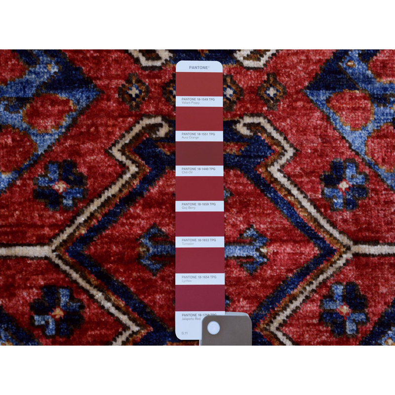 Kyeana One-of-a-Kind Rectangle 4'1" X 5'9" New Age Wool Area Rug in Red