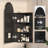 Corner Arched Medicine Cabinet With Mirror,Lighted Medicine Cabinet With 2 Storage Shelf-1006508487