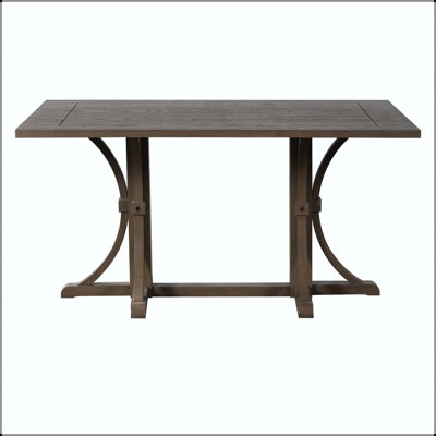Table de salle à manger rustique 60 "avec base à tréteaux 60"