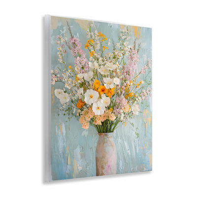 Plaque murale orange et blanche à motif floral, design par Franklyn Gregory