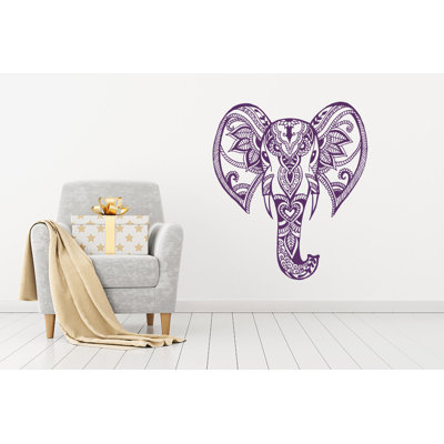 Décalcomanie murale éléphant mehndi Yatton
