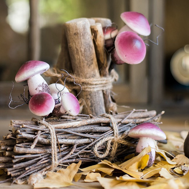 Station de travail artificielle champignon rustique, Mauve