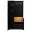 Arbre d'entrée contemporain contemporain sophistiqué fabriqué en noir avec banc rabattable et rangement personnalisable pour crochets en grain de bois de style chic