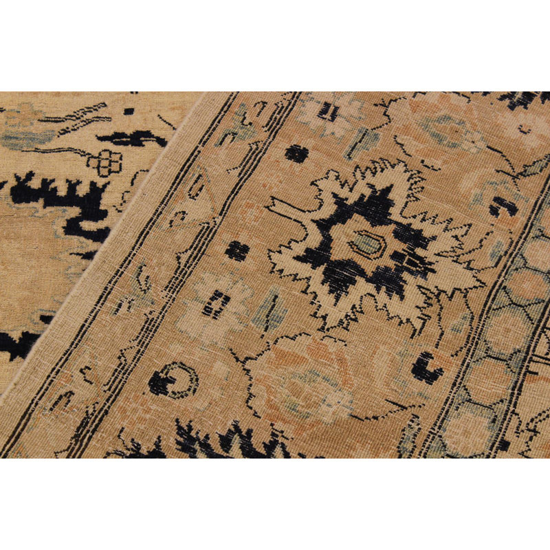 Tapis brun clair / brun en laine noué à la main 10 pi 8 po x 11 pi 10 po Abbigail Southwestern