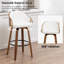 Tabourets de bar pivotants modernes Mahtab avec revêtement en polyuréthane et pieds en bois-462535346-462535358
