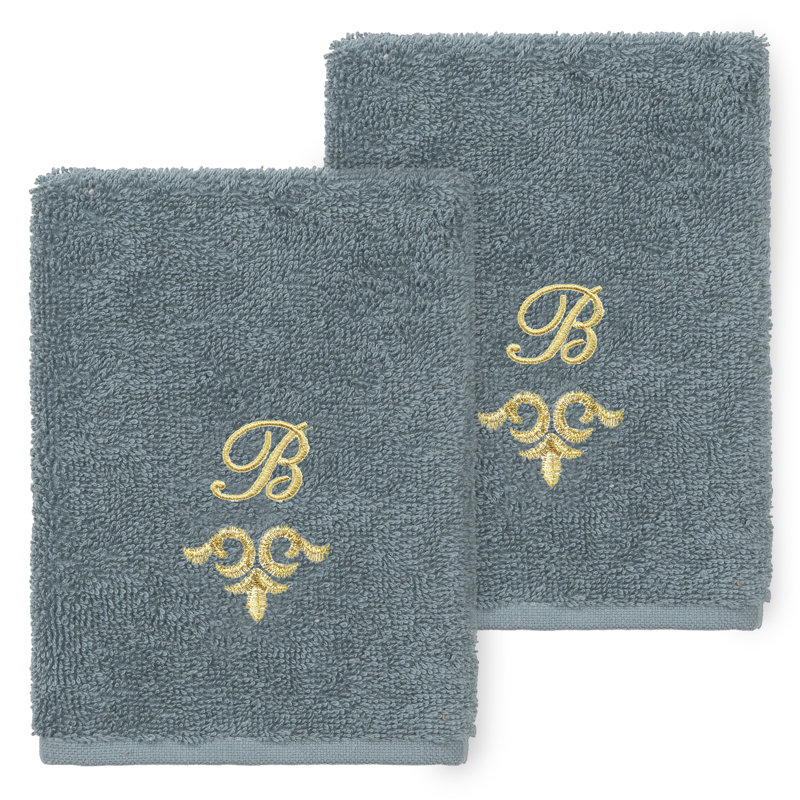 Ensemble de serviettes 100% lin Linica, B, Paquet de 2 débarbouillettes, Sarcelle