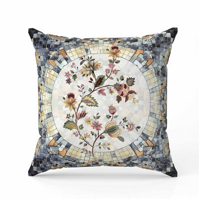 Oreiller en faux suède Botanical Mosaic