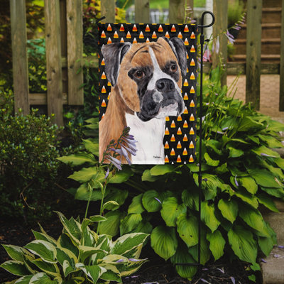 Drapeau de jardin brûlé bonbon d'Halloween à 2 côtés
