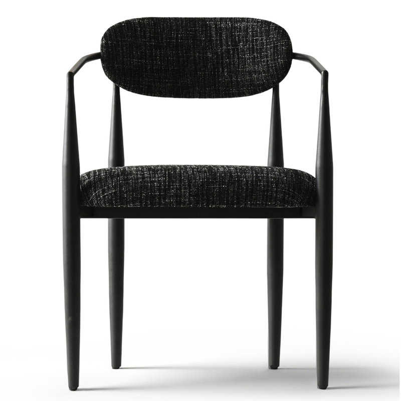 Modern Upholstered Accent Armchairs, Black