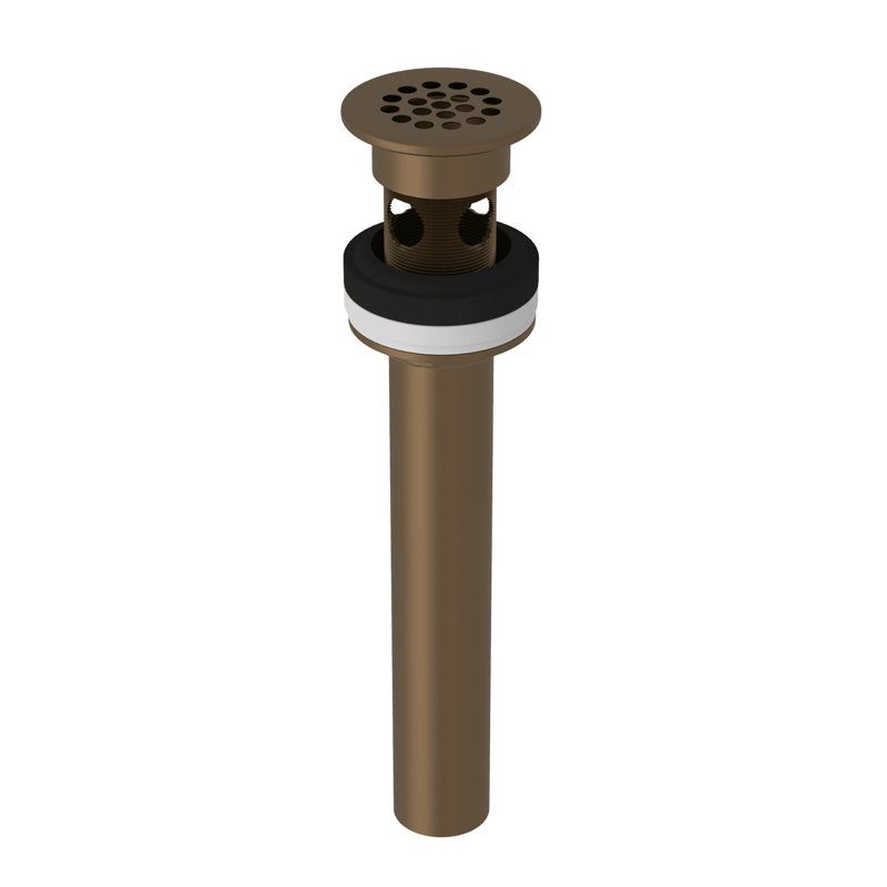 Rohl Lavatory Grid Drain With Overflow, English Bronze