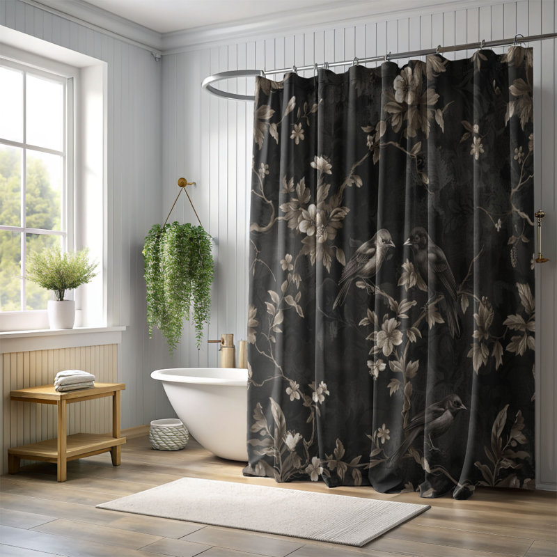 Gothic Lily - Premium Shower Curtain, 74"H x 71"W