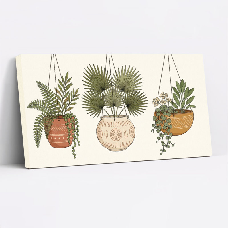 Ensemble de 1 tableau sur toile représentant des plantes suspendues, L 40 po x H 20 po, Wrapped Canvas