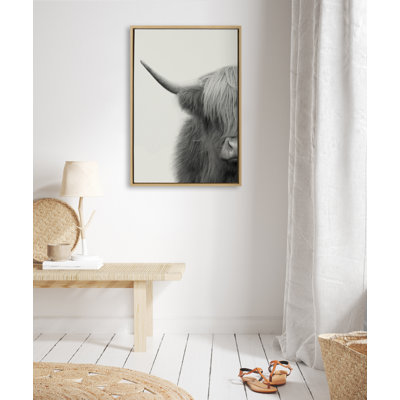 Hey Dude Highland Cow Crop by The Creative Bunch Studio Framed Canvas Wall Art Print