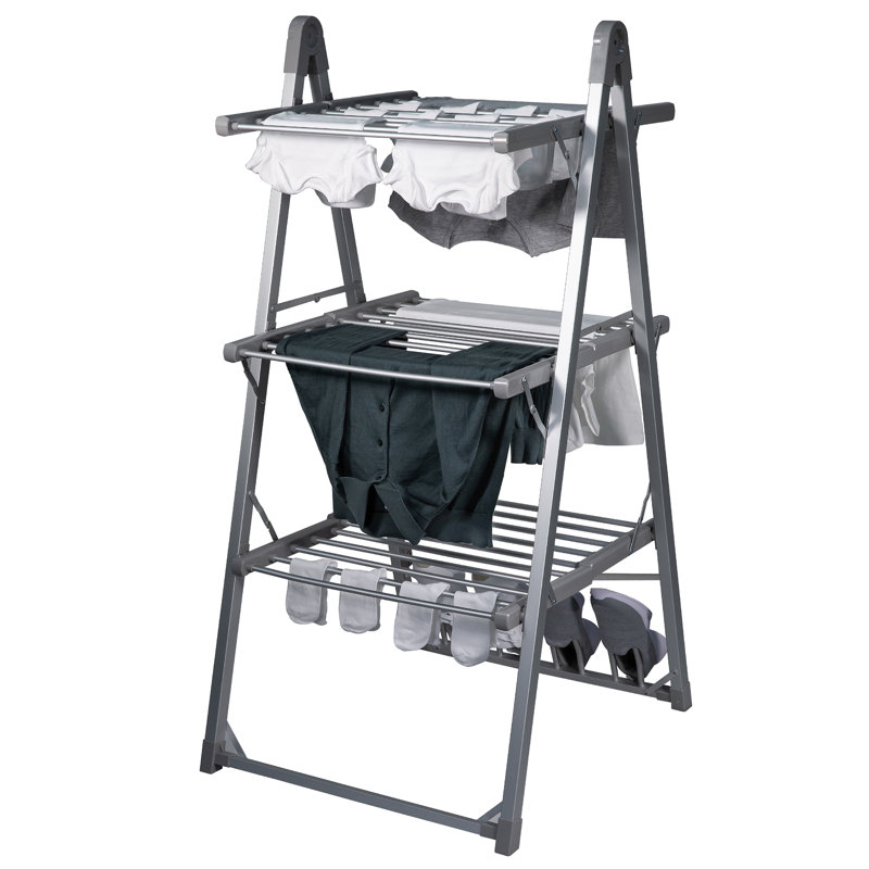 Abode AECRD2002 Electric Clothes Rack Dryer with Shoe Rails - Silver